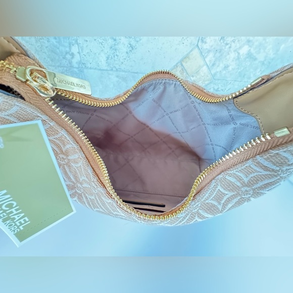 Michael Kors Ember Small Shoulder Crossbody Bag MK Light Brown Multi - Picture 10 of 14